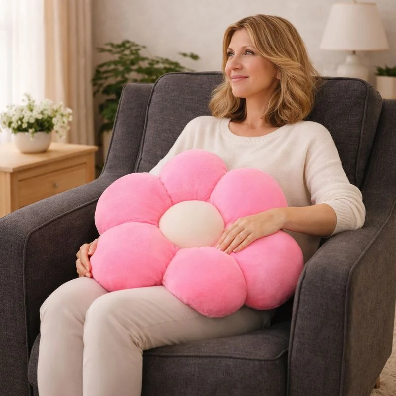 Coussin Fleur rose
