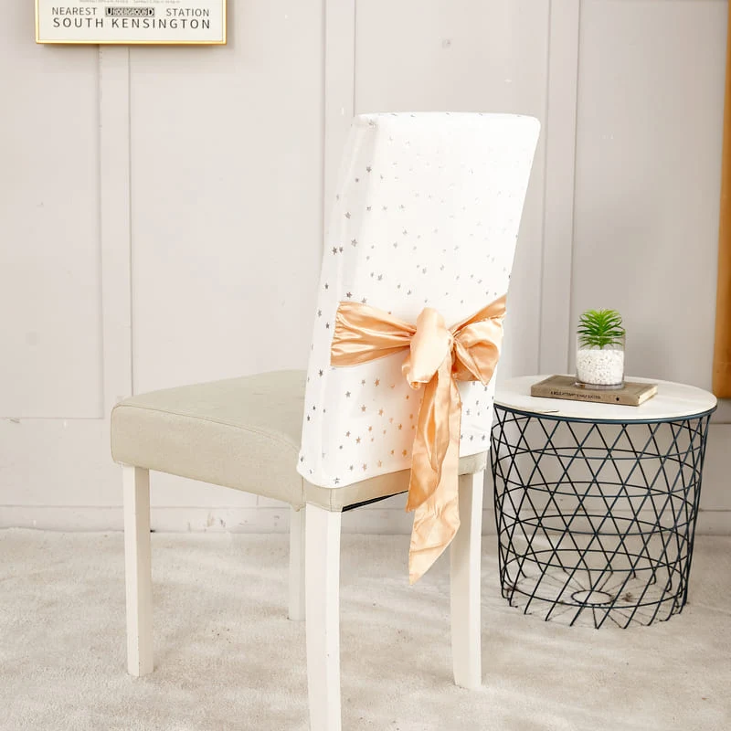 Housse de Chaise Noël Velours Blanc