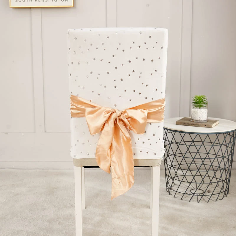 Housse de Chaise Noël Velours Blanc