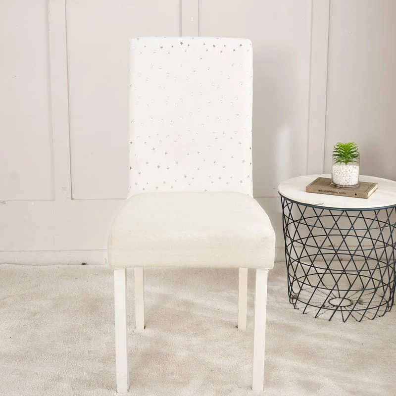 Housse de Chaise Noël Velours Blanc