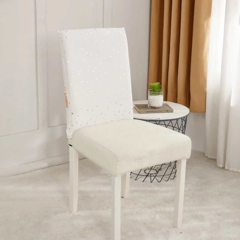 Housse de Chaise Noël Velours Blanc