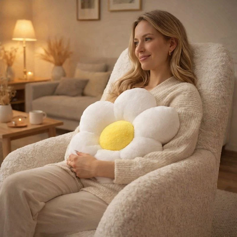 Coussin Fleur blanc