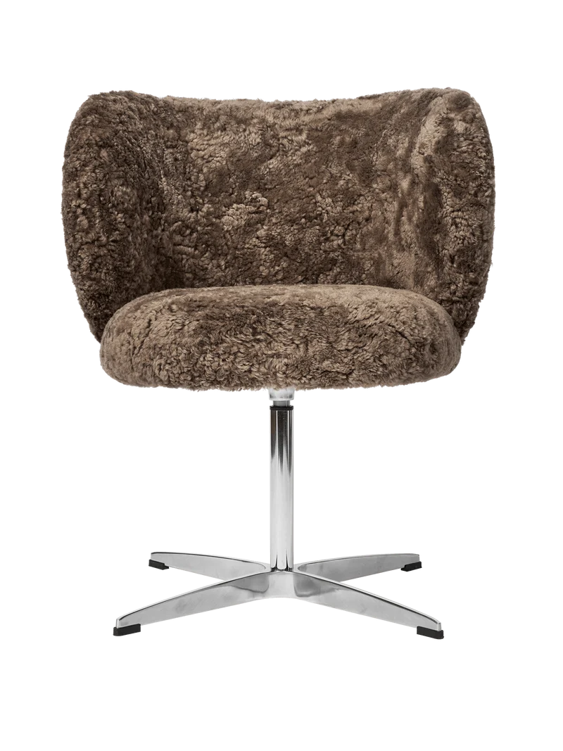 Rico Dining Chair - Swivel - Sheepskin - Sahara