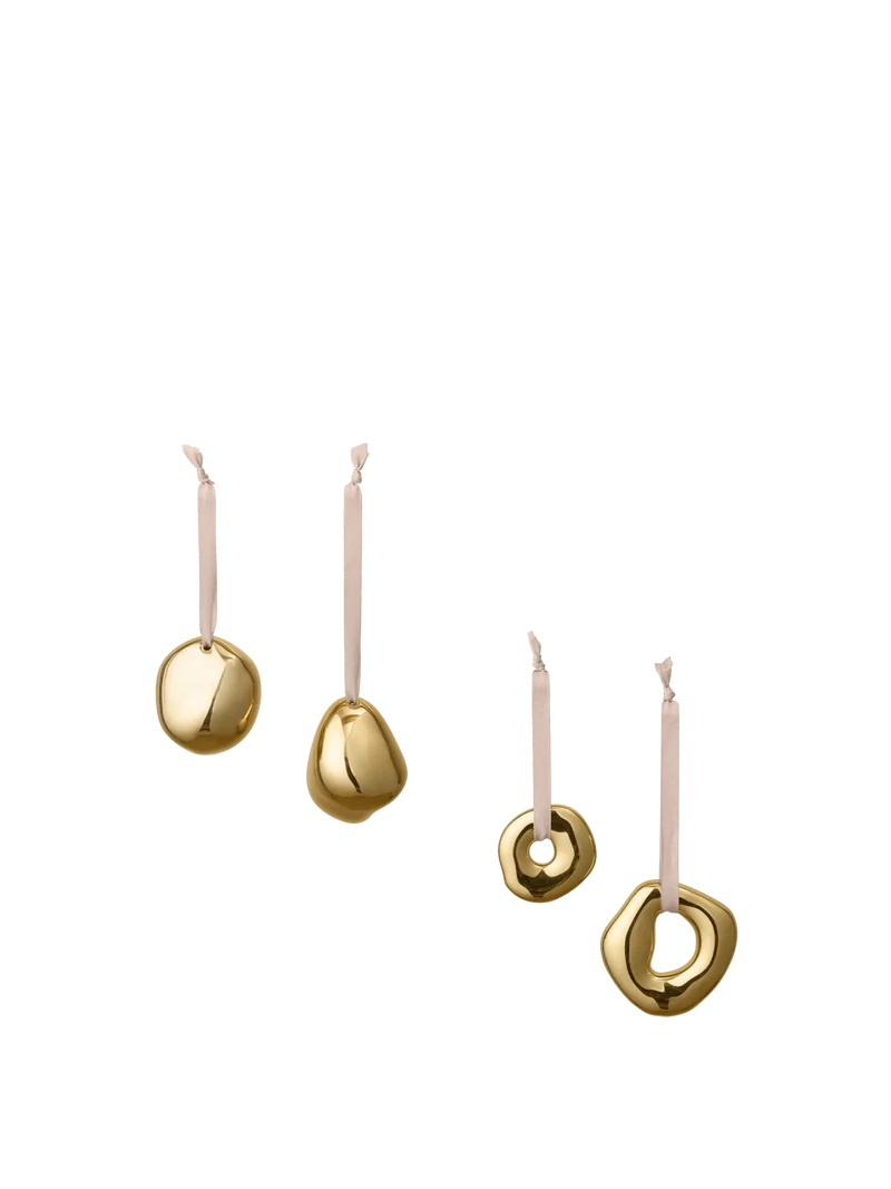 Orrith Ornaments - Set of 2 & Bellure Baubles - Set of 2 - Gift Set - Brass Finish