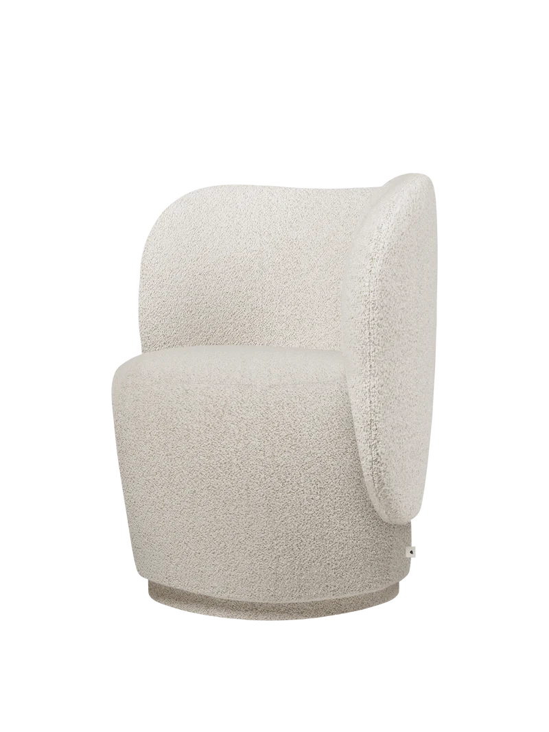 Rico Club Chair - Swivel - Bouclé - Off-White