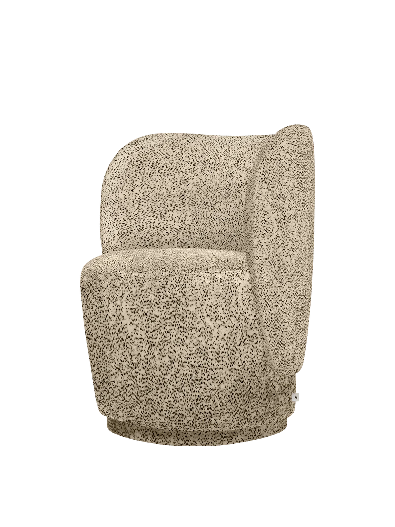 Rico Club Chair - Swivel - Poppy Velvet - Butter/Black