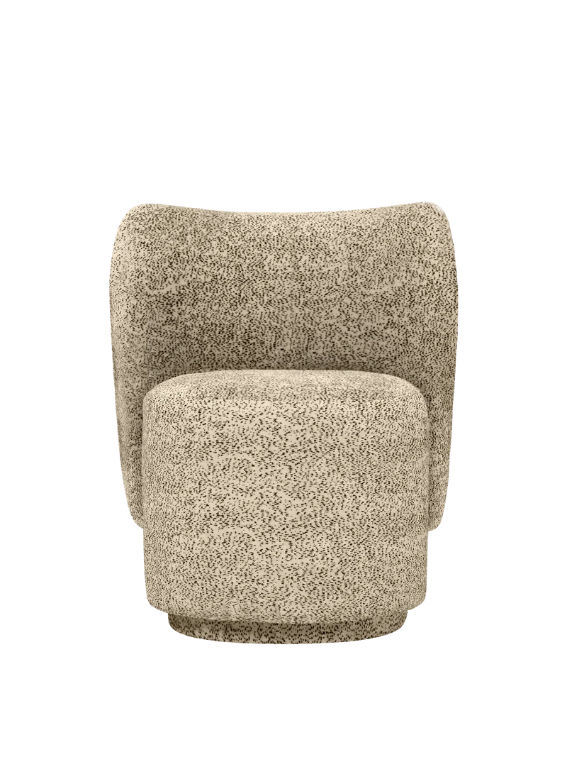 Rico Club Chair - Swivel - Poppy Velvet - Butter/Black