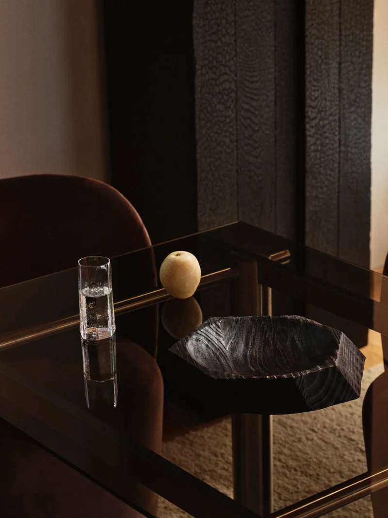 Atura Dining Table - Brushed Stainless Steel/Dark Tinted Glass