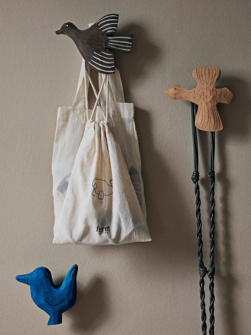 Bird Hooks Gift Set - Anthracite/Natural/Blue