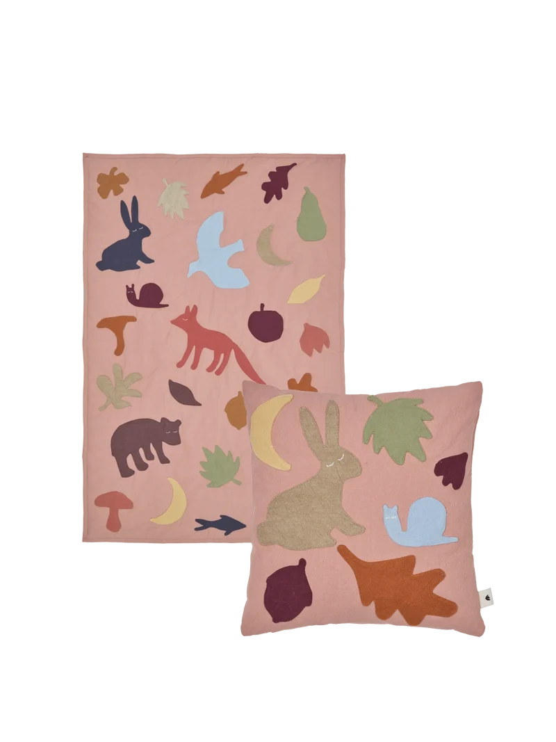 Lunden Blanket & Cushion Gift Set - Rose/Multi