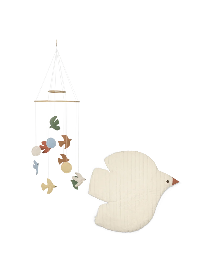 Swif Bird Mobile - Multi & Quilted Mat - Undyed - Gift Set