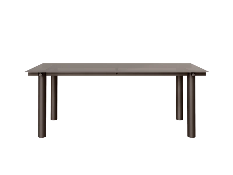Atura Dining Table - Dark Chocolate/Dark Tinted Glass
