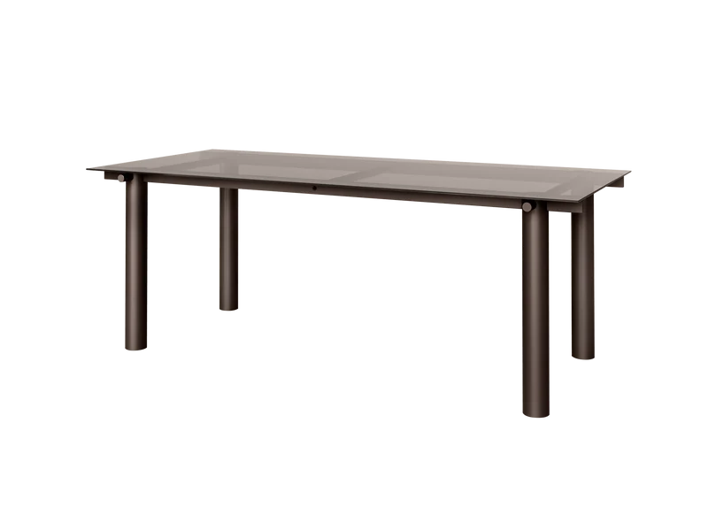 Atura Dining Table - Dark Chocolate/Dark Tinted Glass