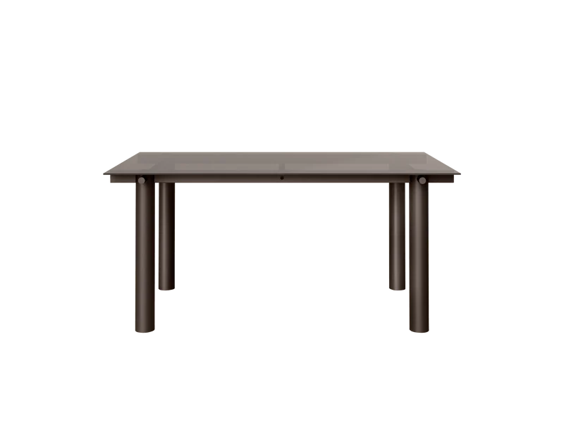 Atura Dining Table - Dark Chocolate/Dark Tinted Glass