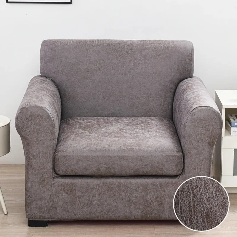 Housse de Fauteuil Club – Simili Cuir Gris