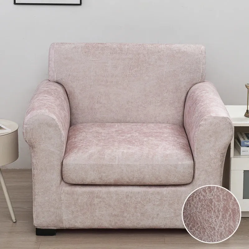 Housse de Fauteuil Club – Simili Cuir Gris Clair