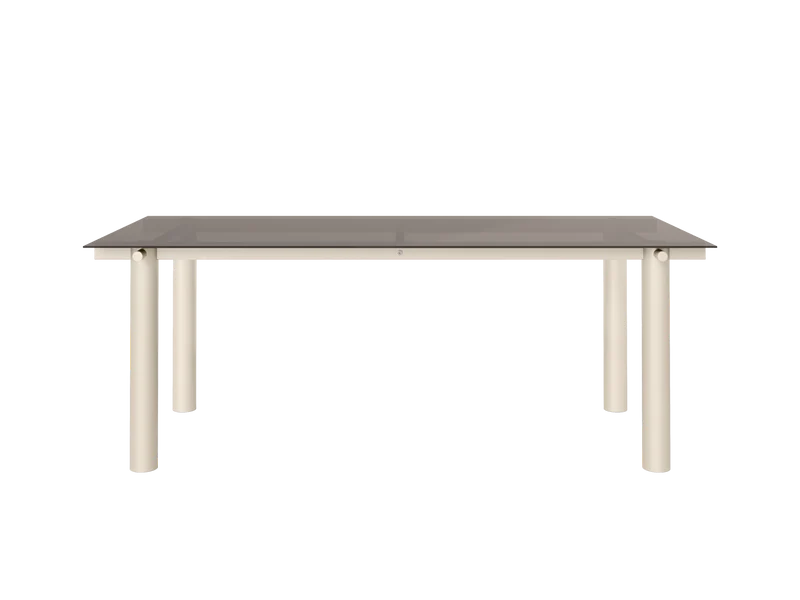 Atura Dining Table - Light Cashmere/Dark Tinted Glass