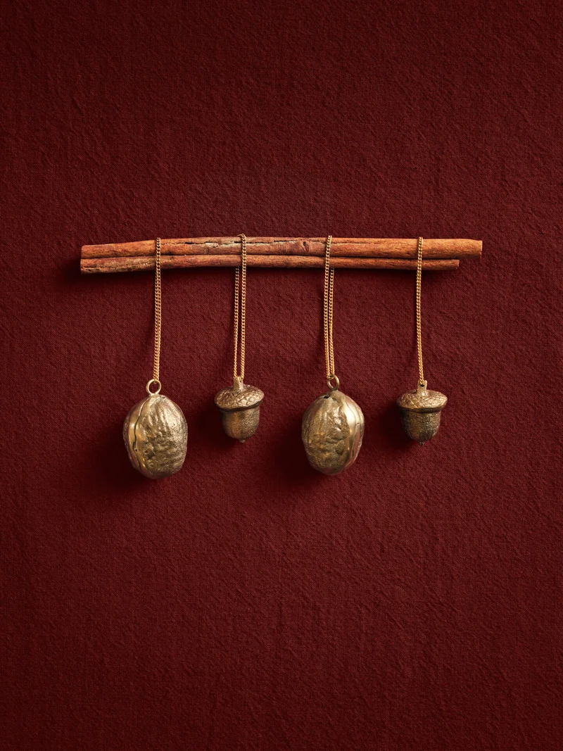 Acorn Ornaments - Set of 2 - Brass