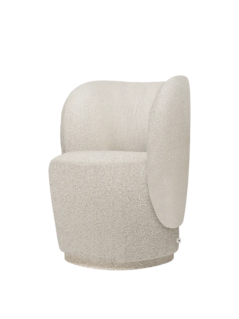 Rico Club Chair - Swivel - Soft Bouclé - Off-White/Sand
