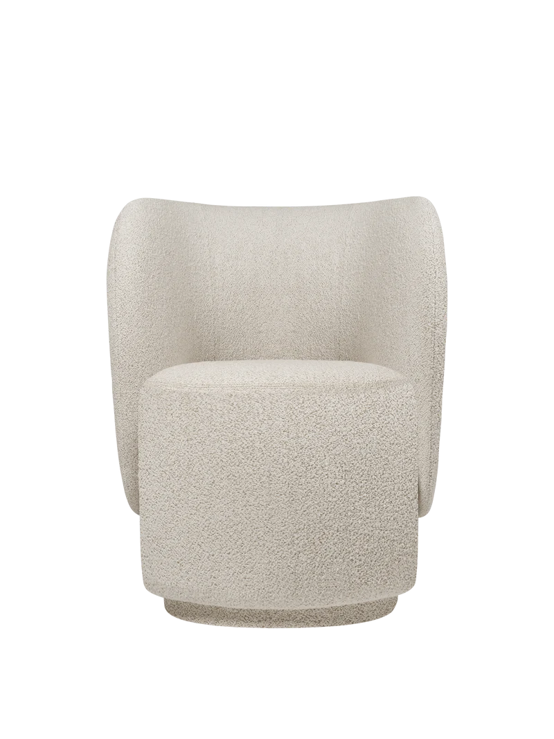 Rico Club Chair - Swivel - Soft Bouclé - Off-White/Sand