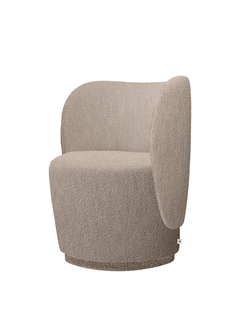 Rico Club Chair - Swivel - Soft Bouclé - Natural