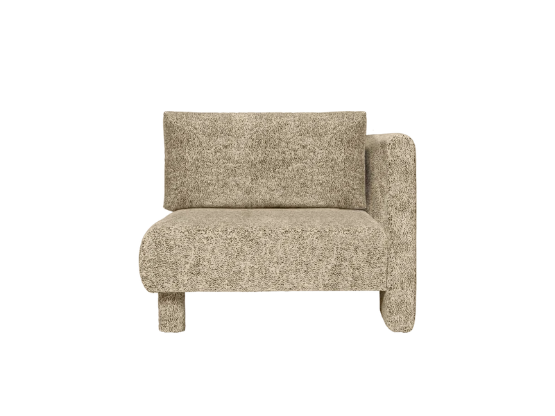 Dase Sofa Armrest Right - Poppy Velvet - Butter/Black