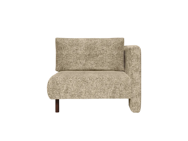 Dase Sofa Armrest Right - Poppy Velvet - Butter/Black