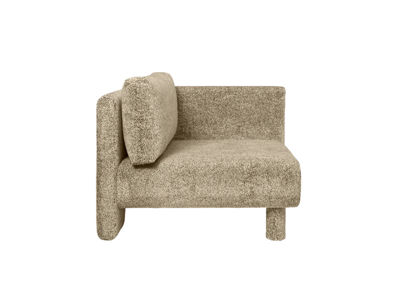 Dase Sofa Armrest Right - Poppy Velvet - Butter/Black