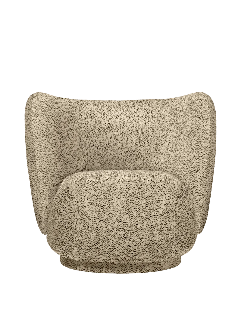 Rico Lounge Chair - Poppy Velvet - Butter/Black