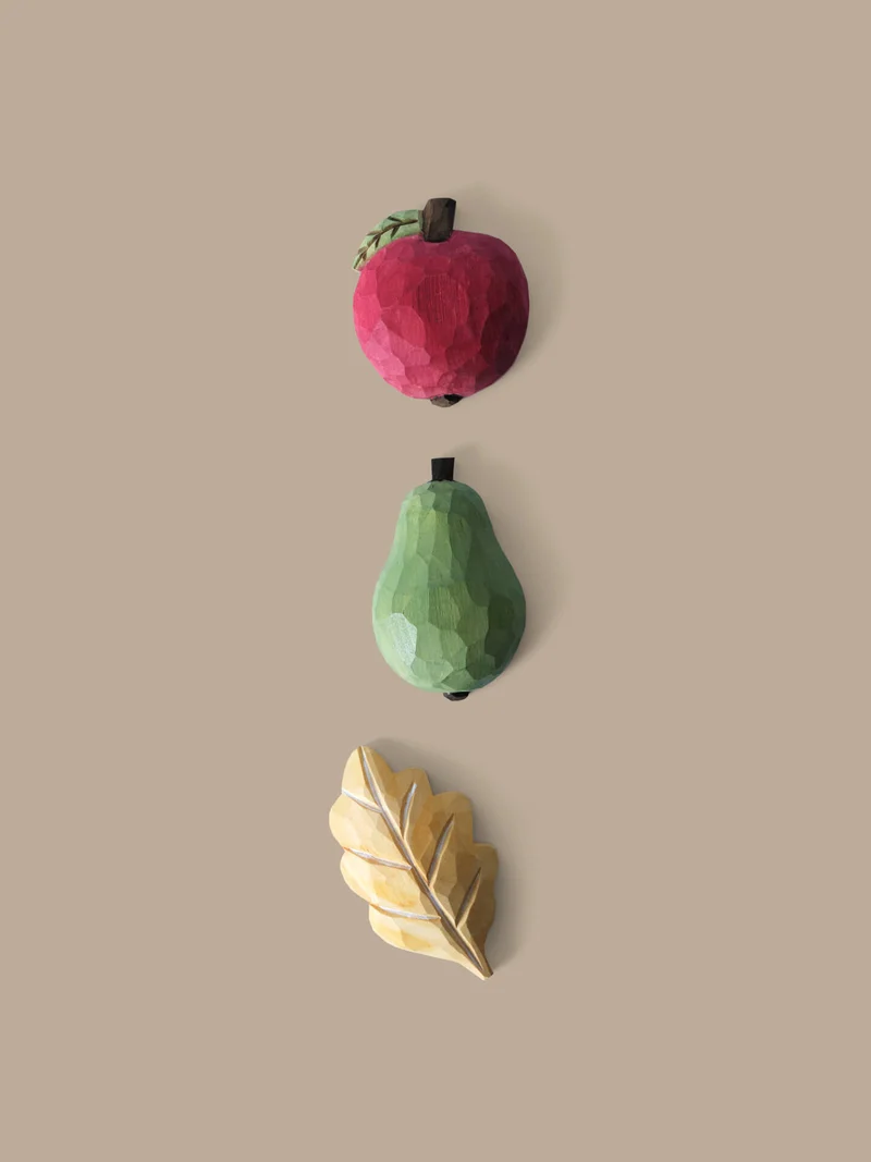Forest Hand-carved Magnets - Set of 3 - Multi