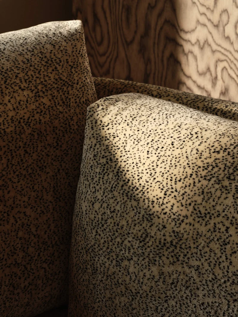Dase Sofa Center - Poppy Velvet - Butter/Black