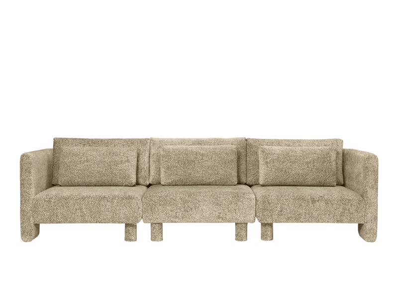 Dase Sofa Center - Poppy Velvet - Butter/Black