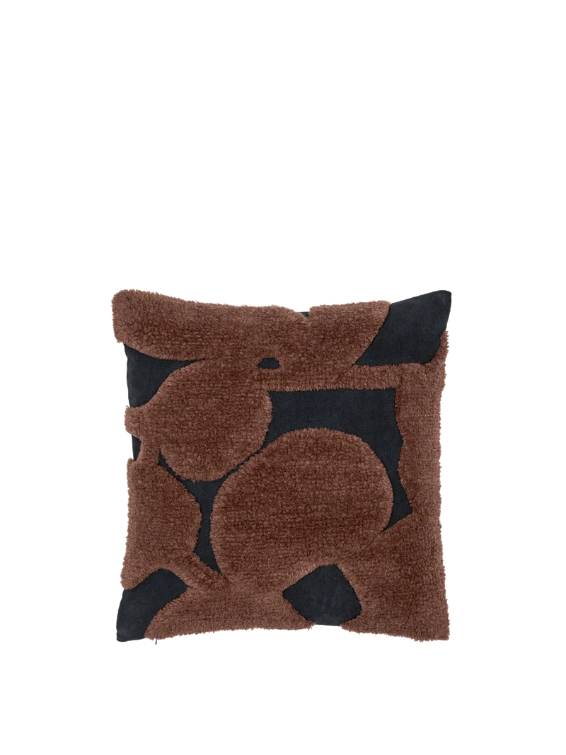 Cilla Tufted Cushion - Black/Dark Chocolate