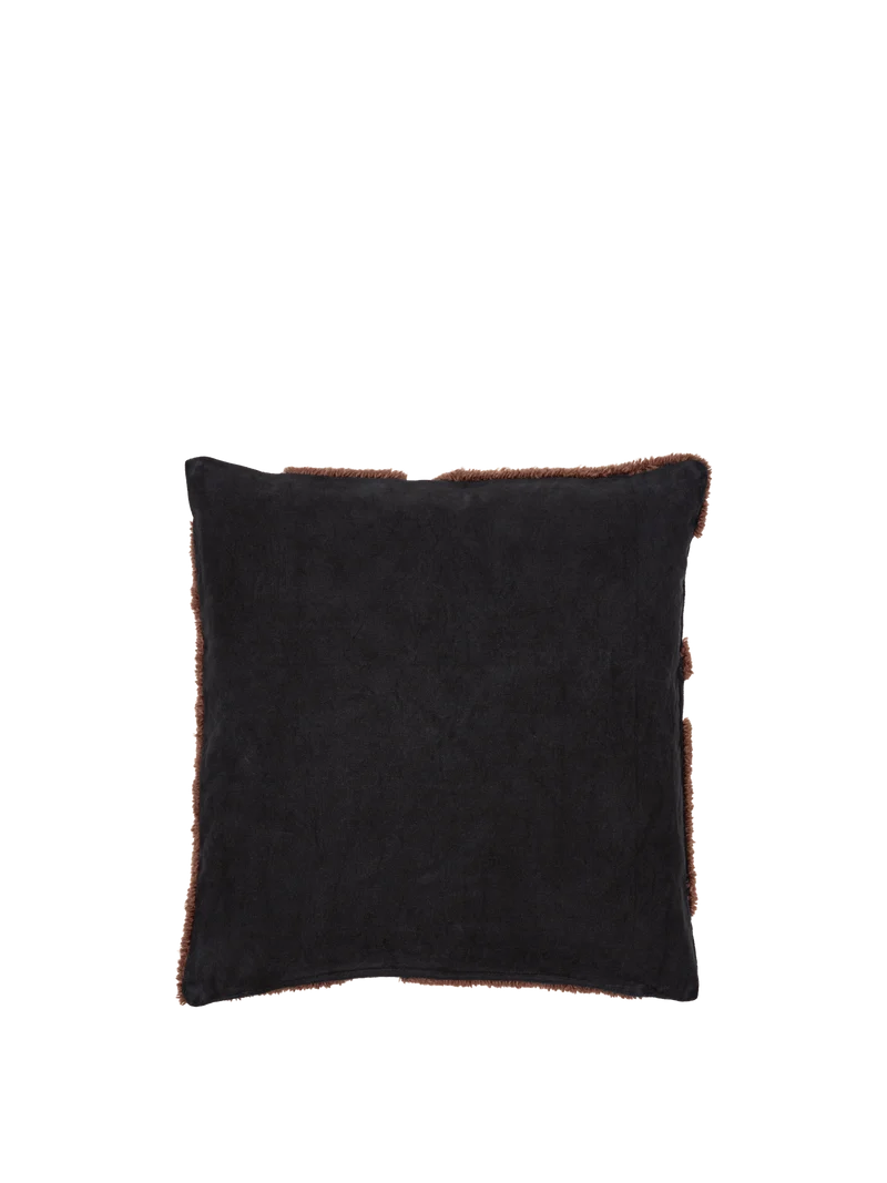 Cilla Tufted Cushion - Black/Dark Chocolate