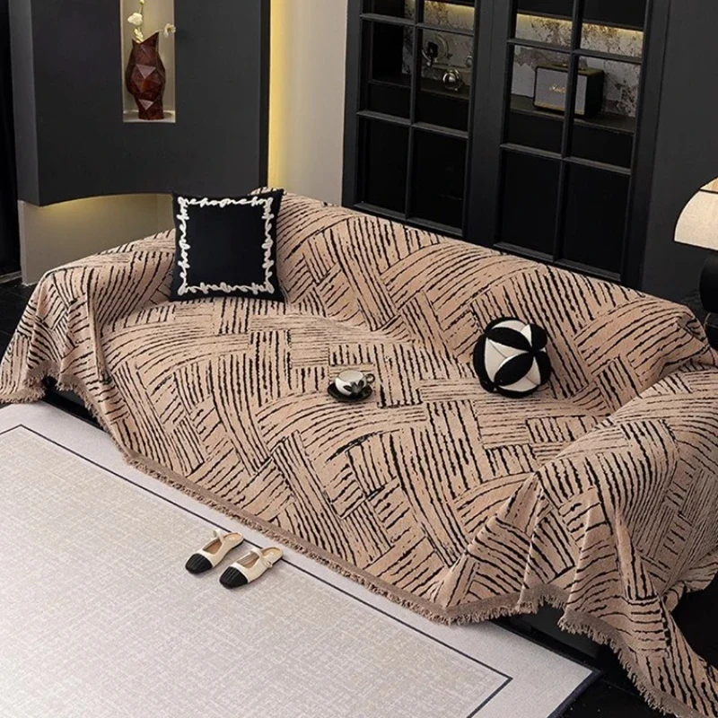 Jeté de Canapé Beluna – Graphique Beige et Noir