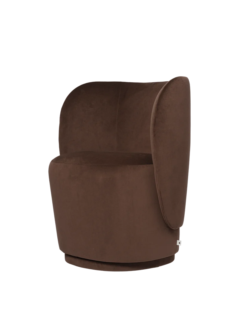 Rico Club Chair - Swivel - Rich Velvet - Coffee