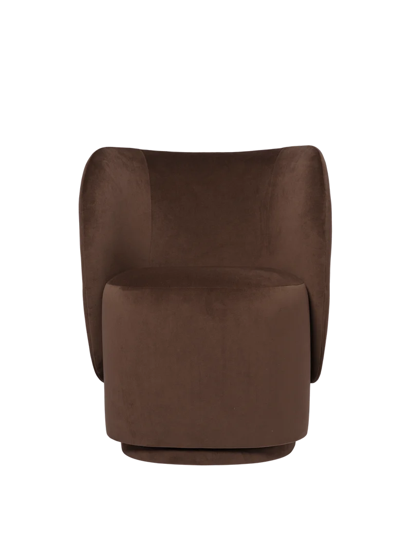 Rico Club Chair - Swivel - Rich Velvet - Coffee