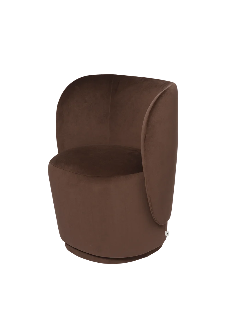 Rico Club Chair - Swivel - Rich Velvet - Coffee
