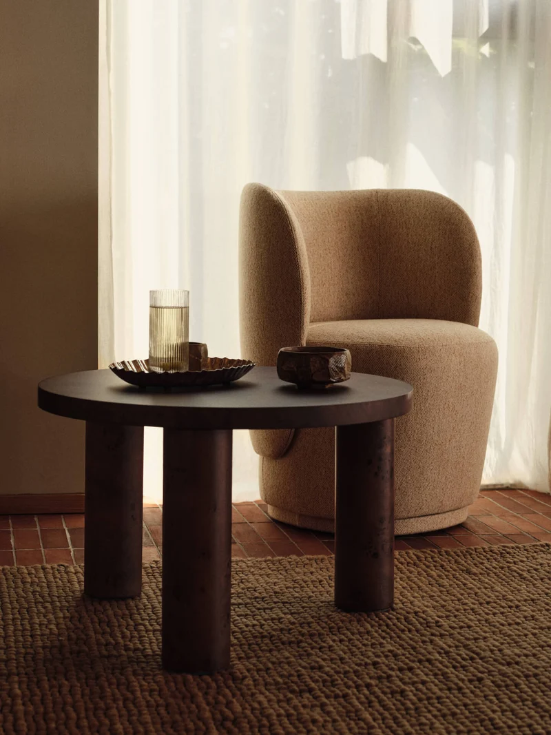 Rico Club Chair - Swivel - Vanir - Off-White/Honey
