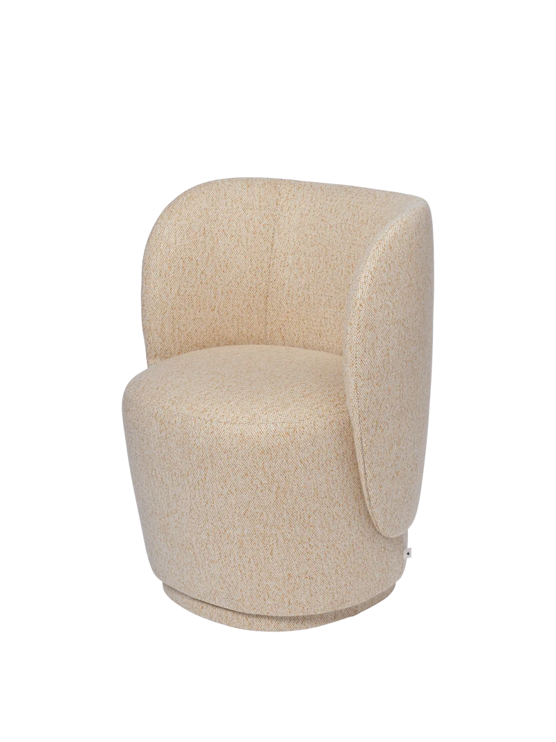 Rico Club Chair - Swivel - Vanir - Off-White/Honey