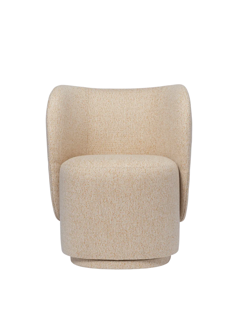 Rico Club Chair - Swivel - Vanir - Off-White/Honey