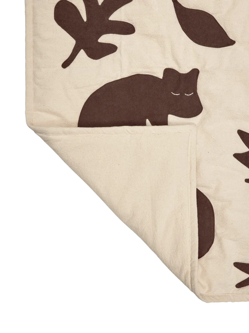Lunden Blanket - Off-White/Dark Chocolate