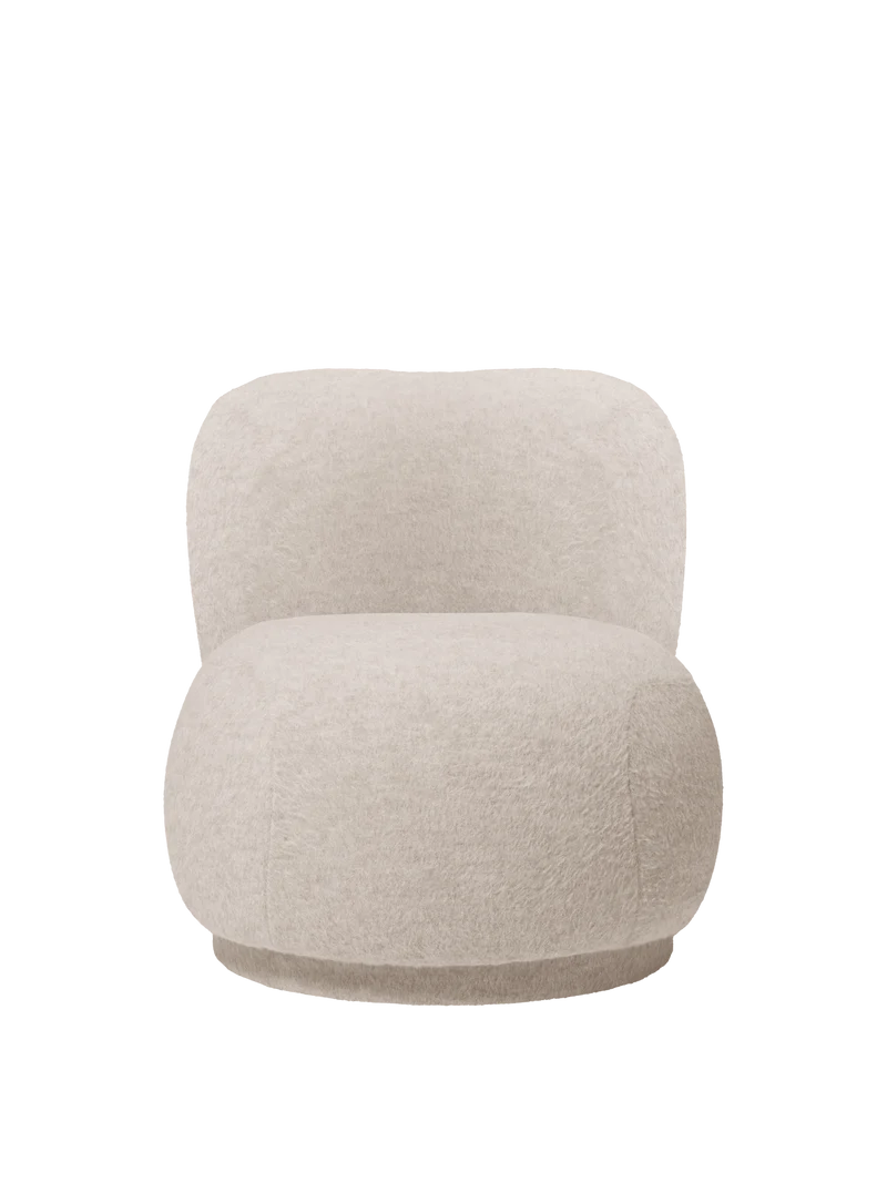 Rico Piccolo Lounge Chair - Swivel - Soft Alpaca - Natural