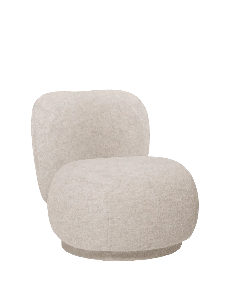 Rico Piccolo Lounge Chair - Swivel - Soft Alpaca - Natural
