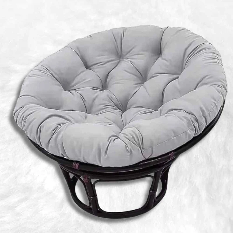 Coussin pour Fauteuil en Rotin rond gris clair