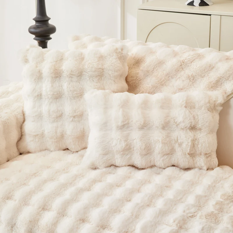 Housse de Coussin EasyCover Fausse Fourrure Molletonnée — À l'unité