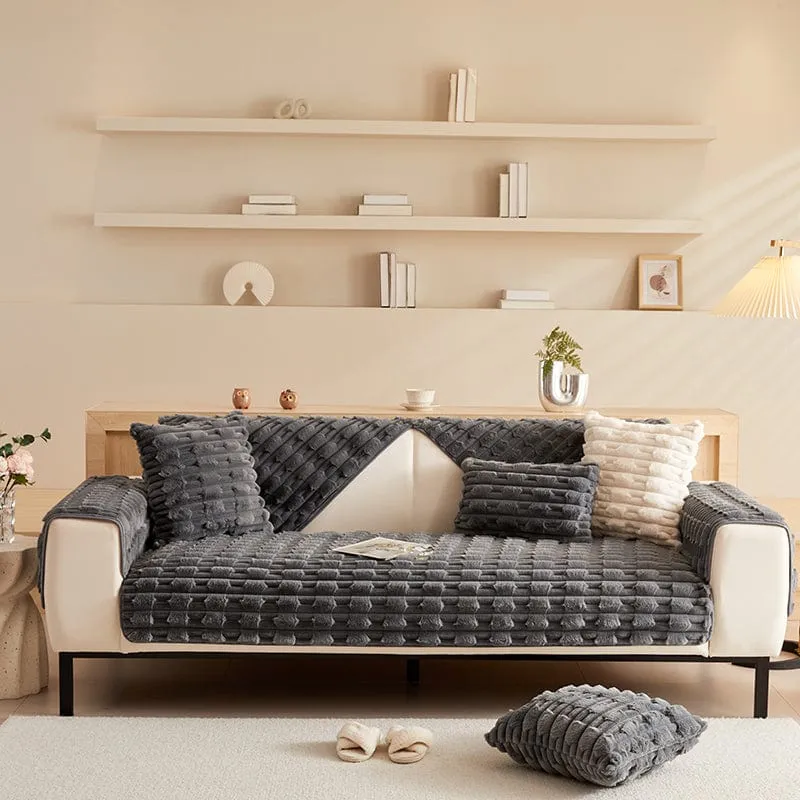 Housse de Canapé EasyCover Fausse Fourrure Épaisse