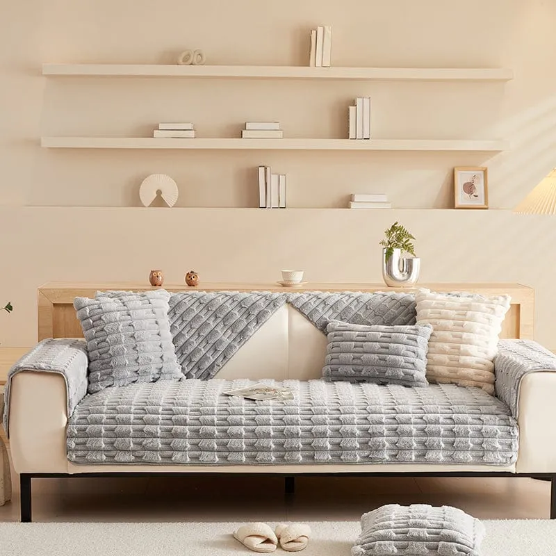 Housse de Canapé EasyCover Fausse Fourrure Épaisse
