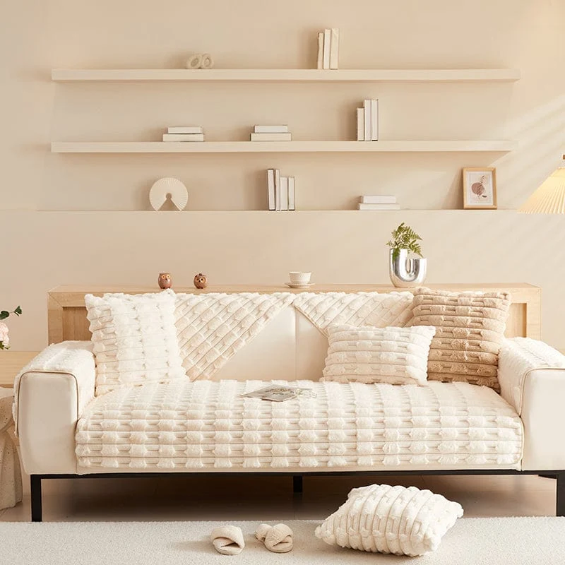 Housse de Canapé EasyCover Fausse Fourrure Épaisse