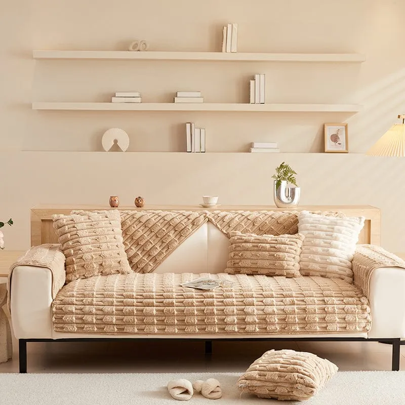 Housse de Canapé EasyCover Fausse Fourrure Épaisse